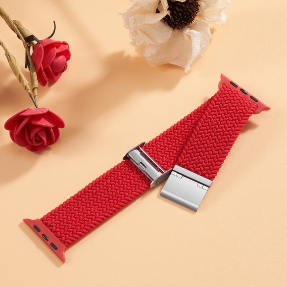 NEW Adjustable RED Braided Solo Loop For Apple Watch - Picture 2 of 3